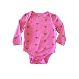 Baby Gap Pink and Gold Hearts Onesie.